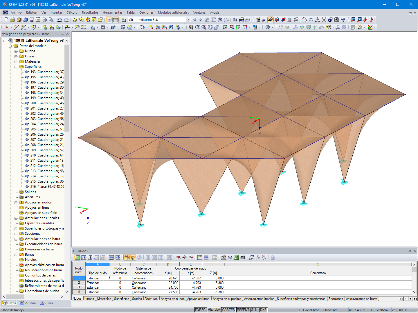 Modelo en 3D de la Estalactita de bambú (© Ergodomus Timber Engineering)