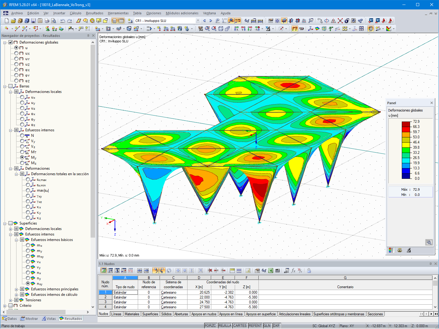 La Estalactita de bambú deformada (© Ergodomus Timber Engineering)