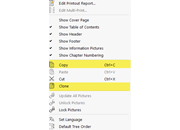 Opciones de menú contextual para copiar o clonar