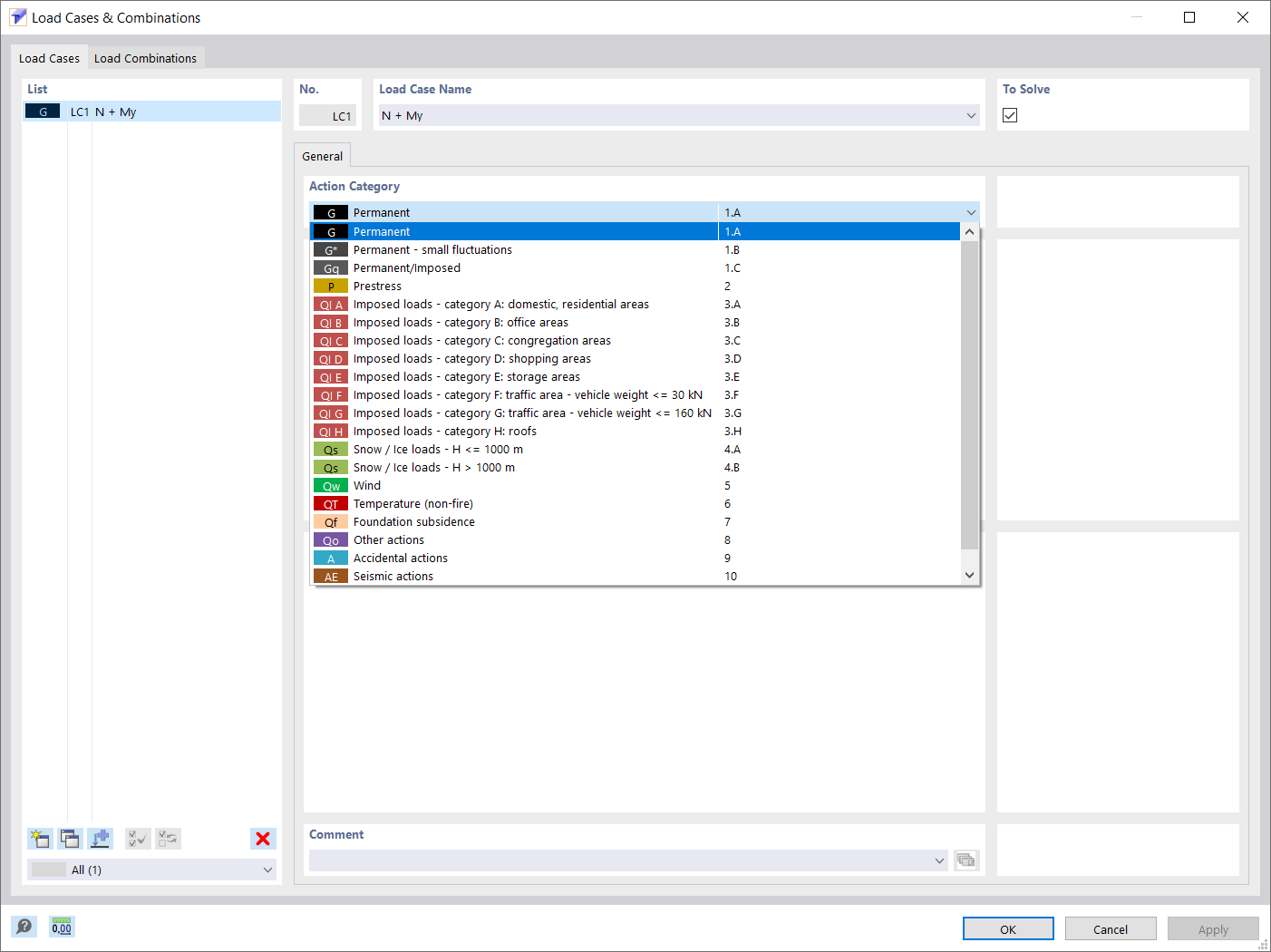 Casos de carga y combinaciones