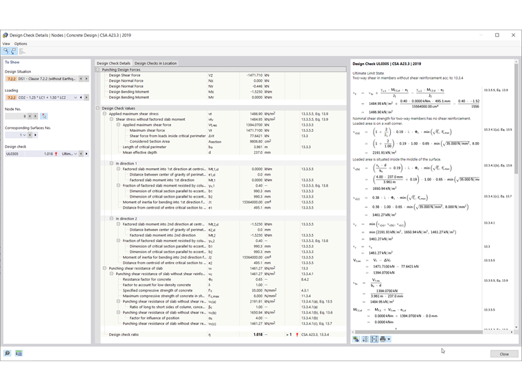 KB 001741 | Diseño de punzonamiento en RFEM 6 según ACI 318-19 y CSA A23.3-19