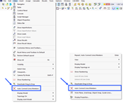 Función 'Conectar automáticamente líneas/barras' en el menú (1) y el menú contextual general (2)