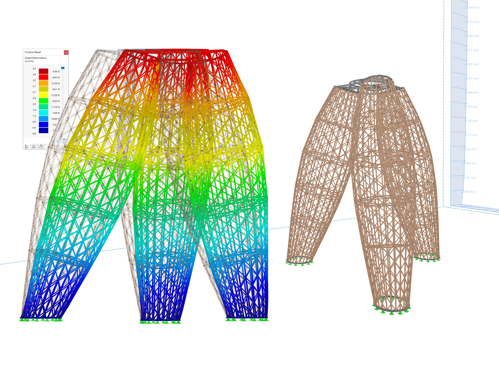 Estructura de la torre y generación de carga de viento