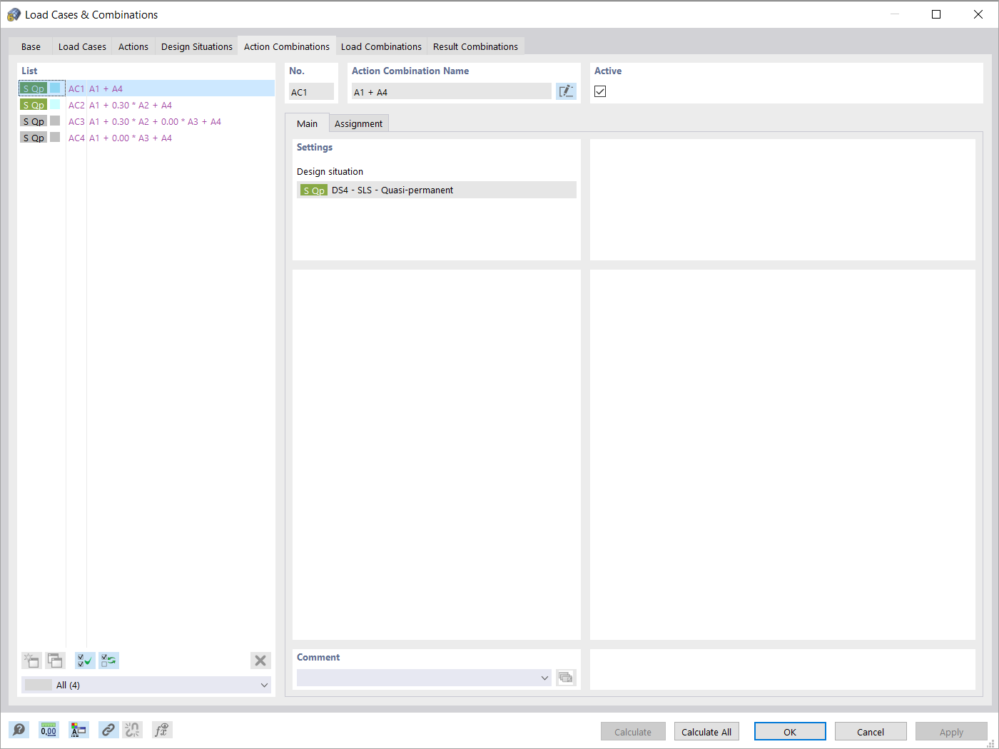 Combinaciones de acciones