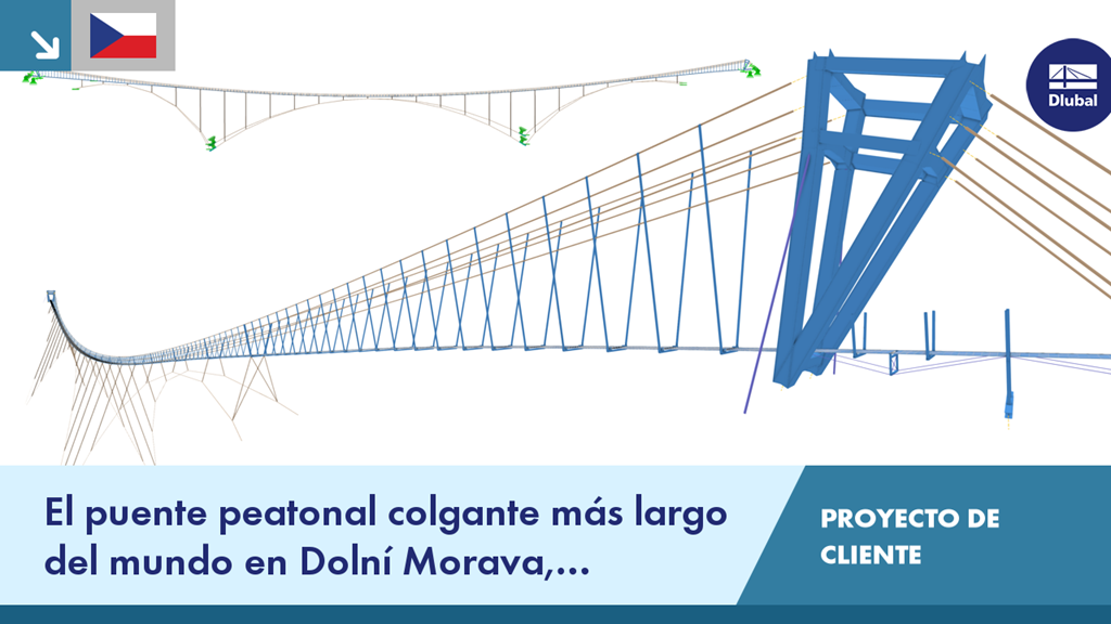 Puente colgante peatonal más largo del mundo sin pilares de apoyo en Dolní Morava, República Checa