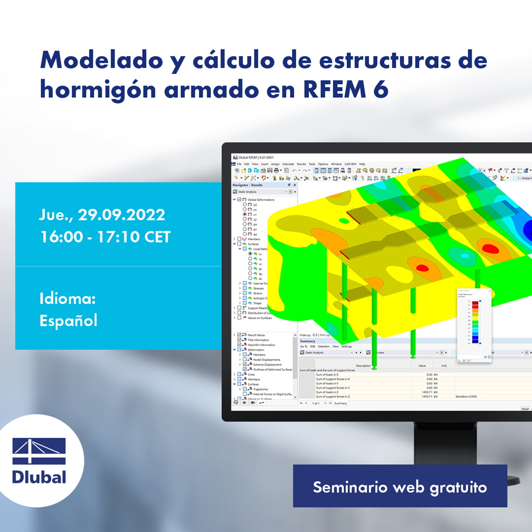 Modelado y cálculo de estructuras de hormigón armado en RFEM 6