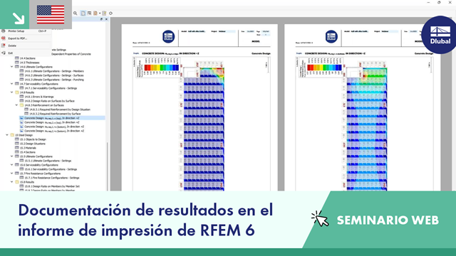 Documentación de resultados en el informe de impresión de RFEM 6