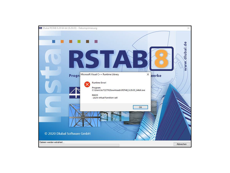 Preguntas frecuentes 005277 | Durante la instalación, aparece un mensaje de error R6025. Si es así, ¿cómo debo continuar?