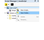 Crear nueva carpeta en el "Administrador de scripts"