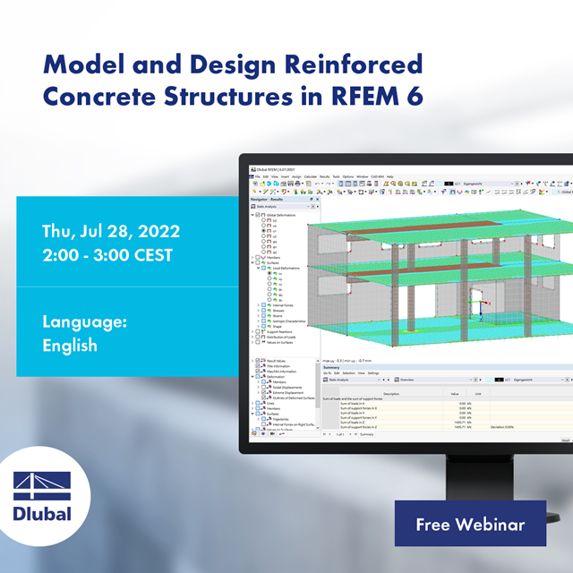 Modelado y cálculo de estructuras de hormigón (concreto) armado en RFEM 6