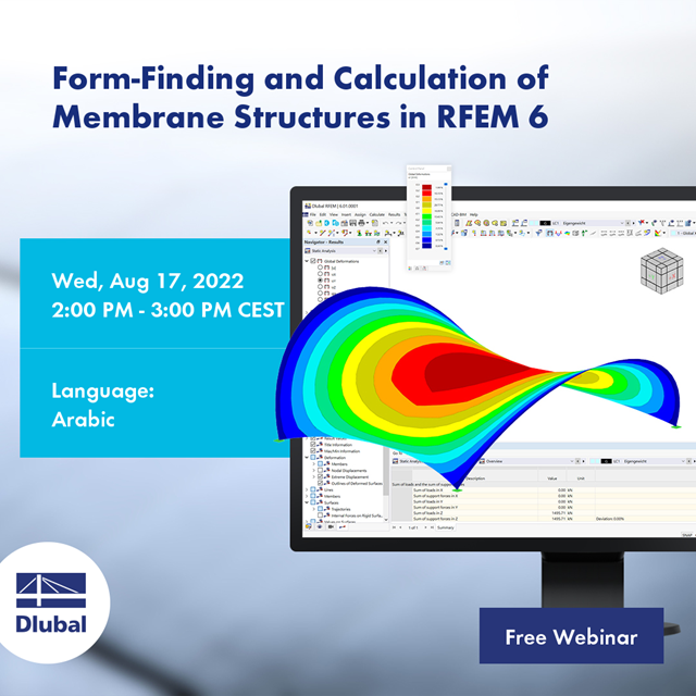 Búsqueda de forma y cálculo de estructuras de membranas en RFEM 6