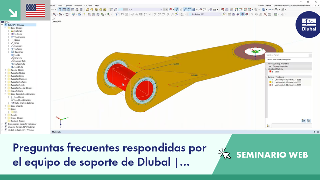 Webinar discussing frequently asked questions in August 2022 by Dlubal's support team.