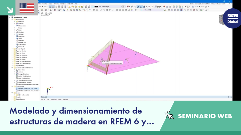 RFEM 6 and RSTAB 9 used for timber structure modeling webinar.