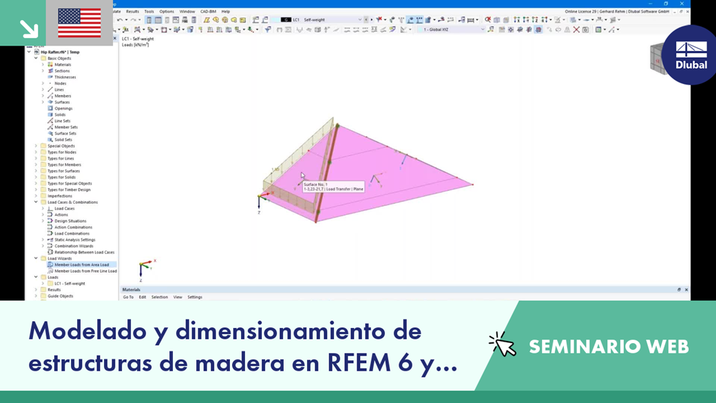 RFEM 6 and RSTAB 9 used for timber structure modeling webinar.