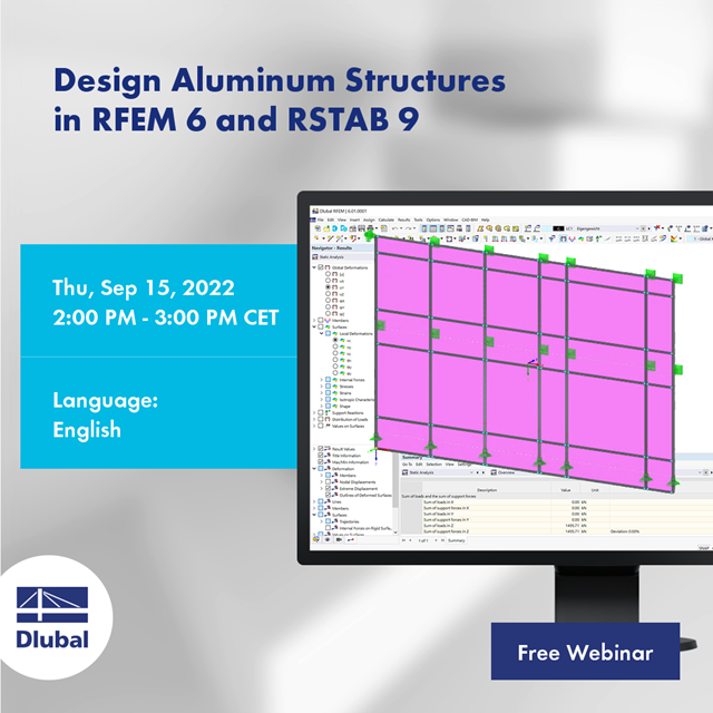 Cálculo de estructuras de aluminio en RFEM 6 y RSTAB 9