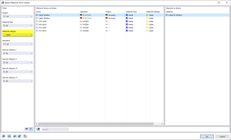 Material - Subtipo: cable