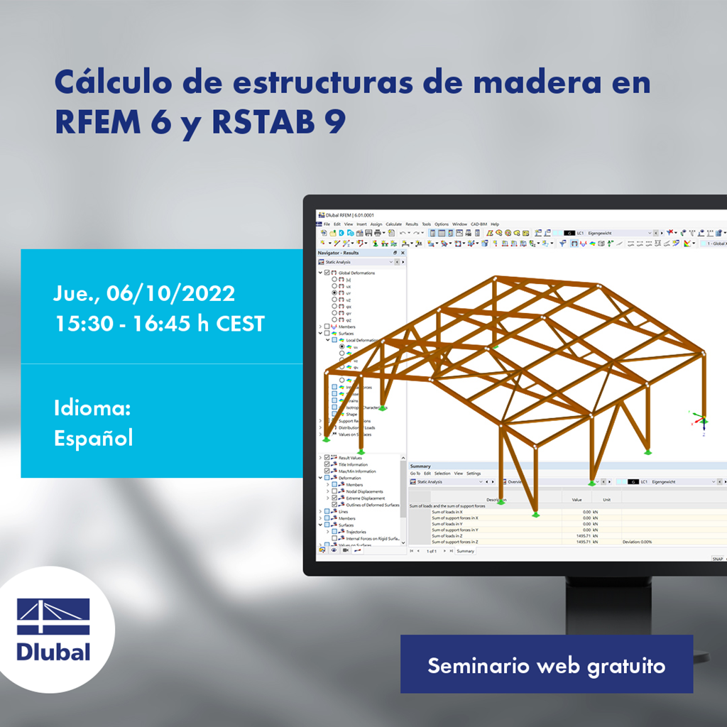 Cálculo de estructuras de madera en RFEM 6 y RSTAB 9