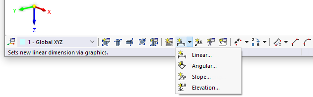 Botones de acotación en la barra de herramientas de CAD