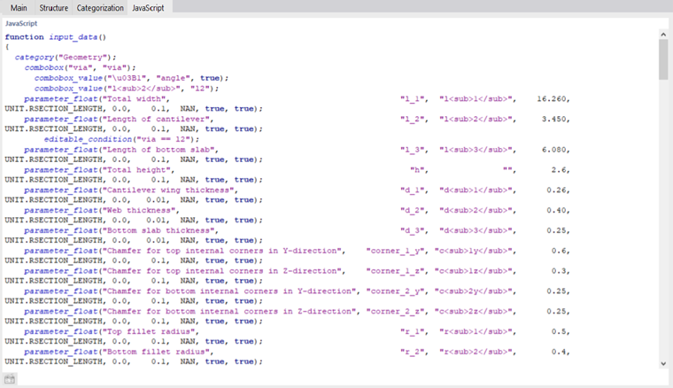 Parámetro JavaScript de un bloque
