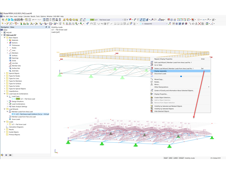 FAQ 005321 | ¿Cómo aplico una carga en barras no coplanarias en RFEM 6?