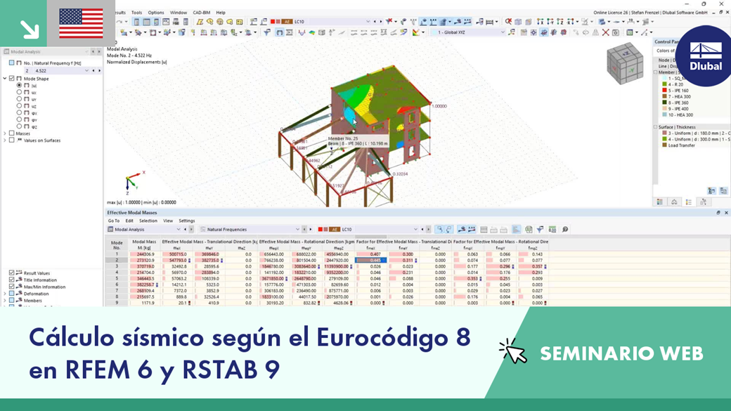 Webinar on seismic design principles in RFEM 6 and RSTAB 9 according to Eurocode 8.