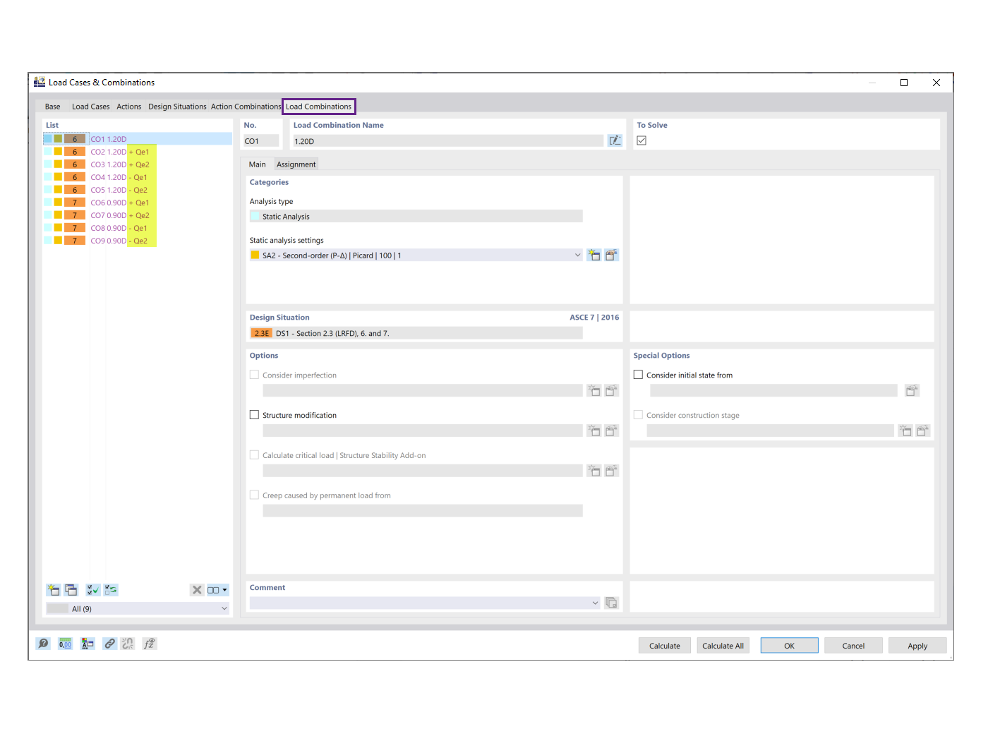 FAQ 005323 | Las combinaciones de cargas sísmicas generadas según ASCE 7 combinan direcciones X e Y