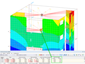 Muestra del centro de rigidez en tablas y en el gráfico