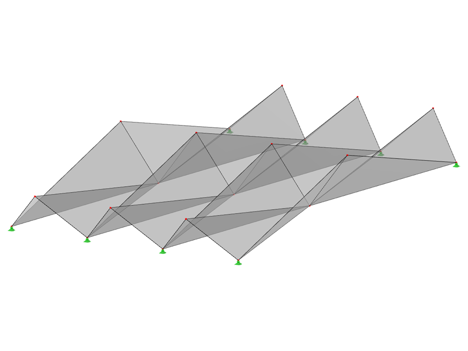 ID de modelo 522 | 034-FPL102 | Sistemas de estructuras prismáticas plegadas. Superficies con plegado contrapuesto. Sección contraria en el centro