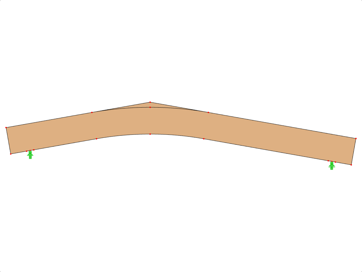 ID de modelo 601 | GLB0518 | Viga laminada encolada | Arqueada a dos aguas | Altura variable | Asimétrica | Voladizos paralelos | Con cuña de cumbrera libre