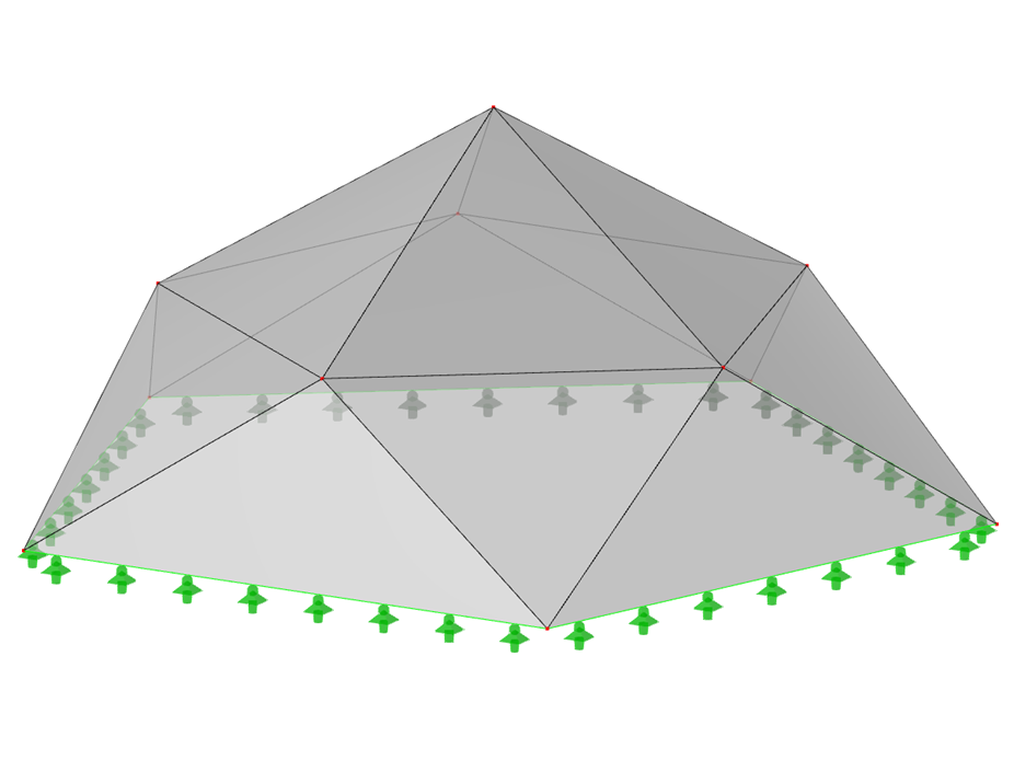 Modelo ID 1326 | 034-FPC022-b (más variante general de 034-FPC022-a) | Sistemas de estructura plegada piramidal. Superficies triangulares plegadas. Planta pentagonal