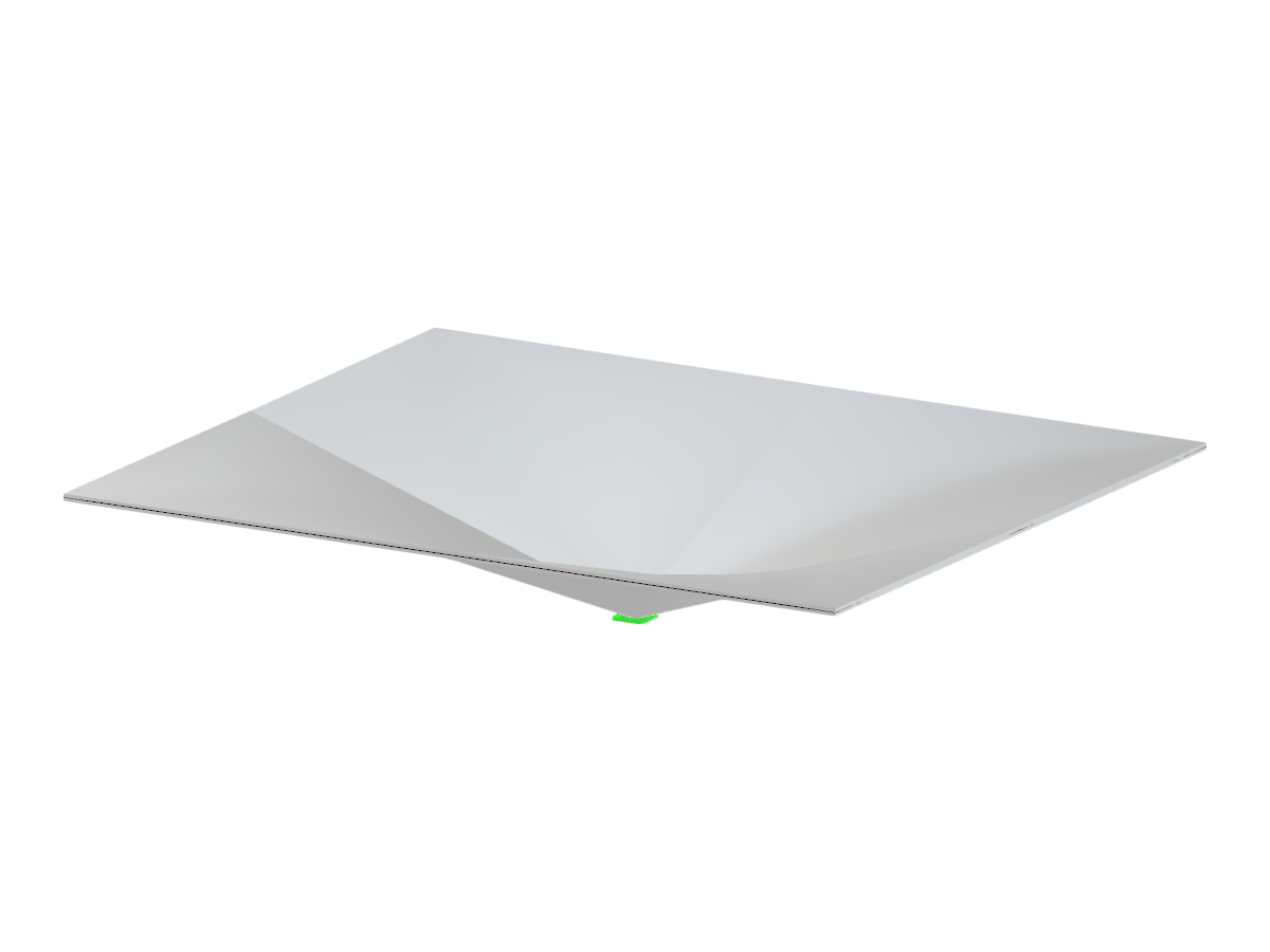 Cuatro superficies híbridas anticlásticas dispuestas sobre una planta rectangular con todos los bordes al mismo nivel.