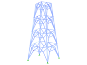 ID del modelo 2226 | TSR053-b | Torre de celosía | Planta rectangular | K-Diagonales inferiores (poligonales) y horizontales intermedias