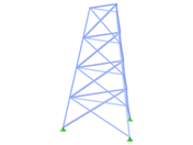 ID de modelo 2314 | TST002-b | Torre de celosía | Plano triangular | Diagonales hacia abajo y horizontales