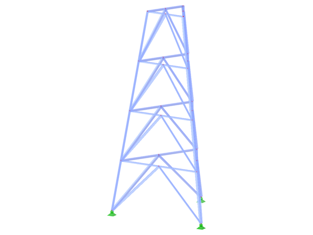 ID del modelo 2366 | TST050 | Torre de celosía | Plano triangular | K-Diagonales inferiores y horizontales