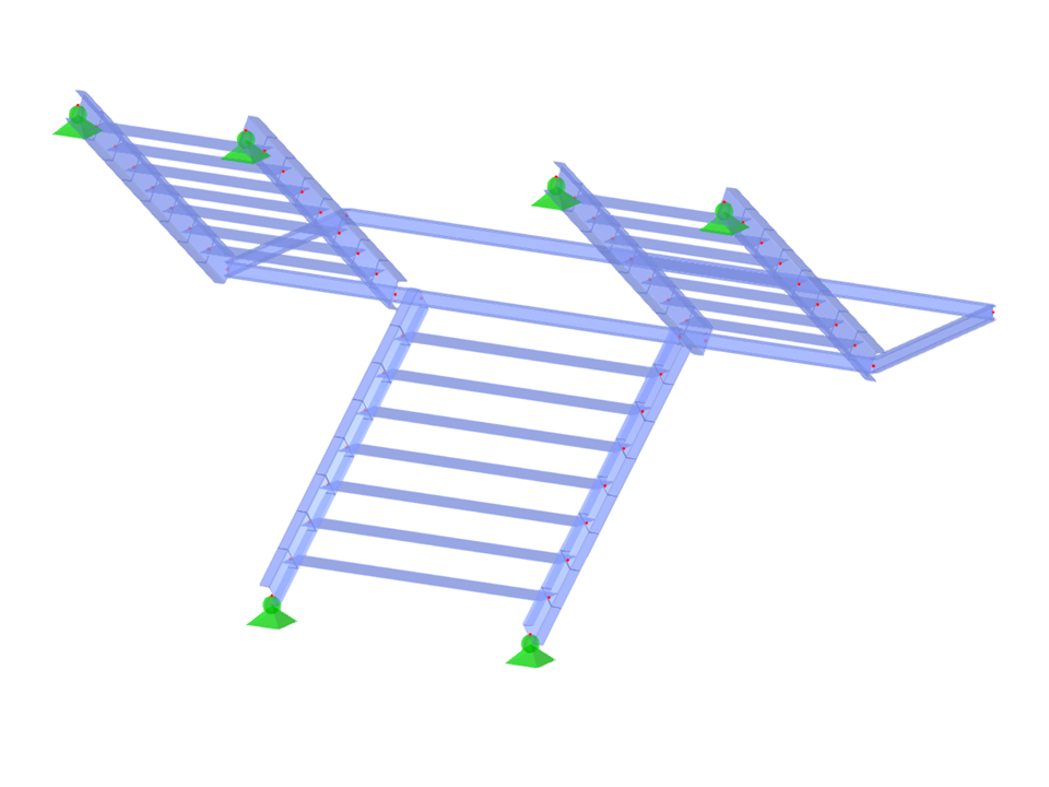 Modelo ID 3086 | STS008 | Escaleras | Tres tramos | Medio giro (en U, en zigzag)