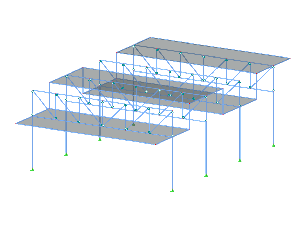 Modelo ID 3473 | FTS003 | Planos de cubierta horizontal con apoyos centrales