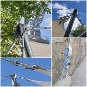 Puntos de detalle de la cubierta de membrana (© Ingenieurbüro Gisela Zündel)