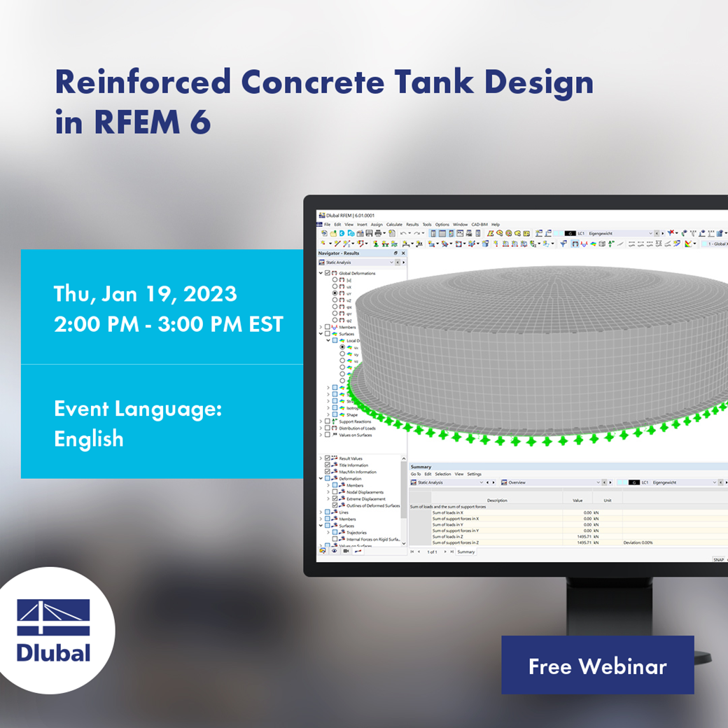 Diseño de tanques de hormigón armado\n en RFEM 6