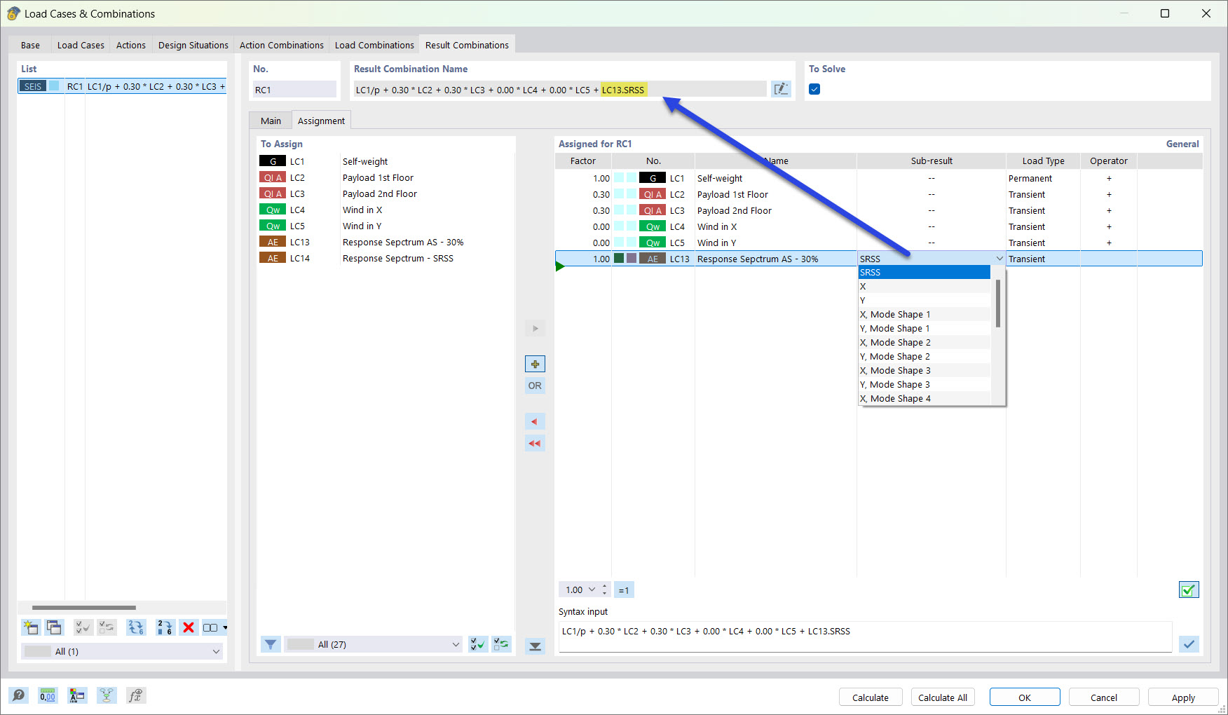 Seleccionar resultado parcial para la combinación de resultados