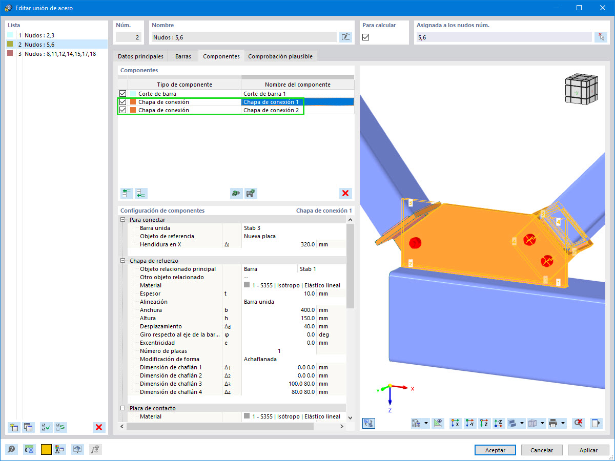 Característica 002561 | Componente de chapa de conexión