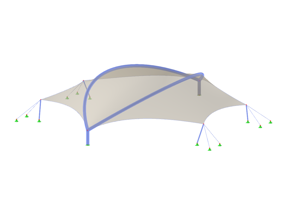 Modelo 003813 | TMS059 | Estructura de membrana con vigas arqueadas