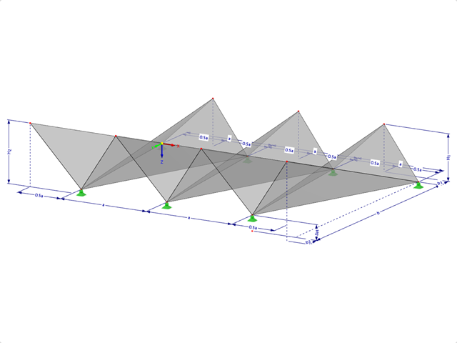 Modelo 000521 | FPL101 | Sistemas de estructuras plegadas prismáticas. Superficies con plegado en contracorriente. Plegado de cresta a valle con parámetros