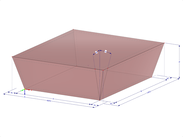 Modelo 001851 | SLDL003 | Pirámide truncada invertida con parámetros