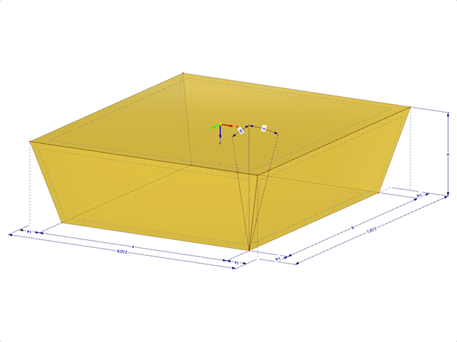 Modelo 001990 | GEO003 | Pirámide truncada invertida con parámetros