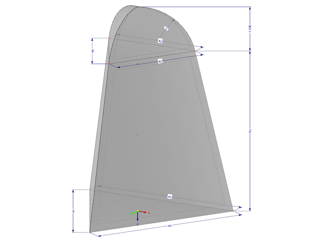 Modelo 002155 | SLD006c | Con arco de círculo en la parte superior con parámetros