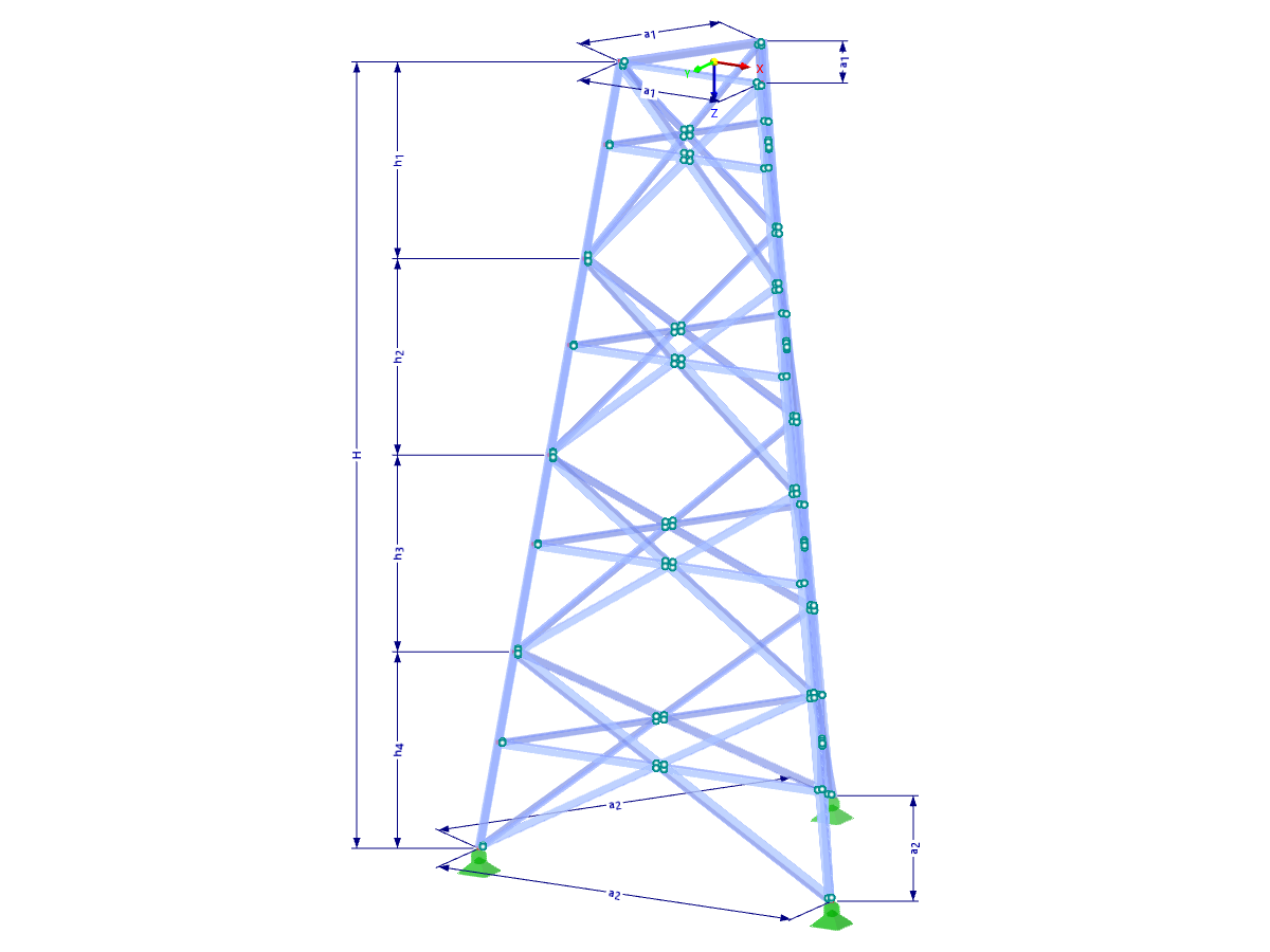 Torre Triangular Modelo 002338 | TST036 | Torre de celosía | Planta triangular ...