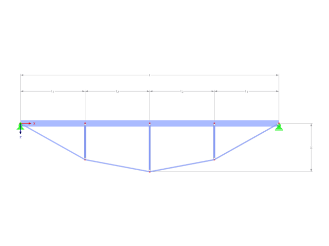 Modelo 002811 | IBB003p-plg | Viga de cuerda de arco invertida con parámetros