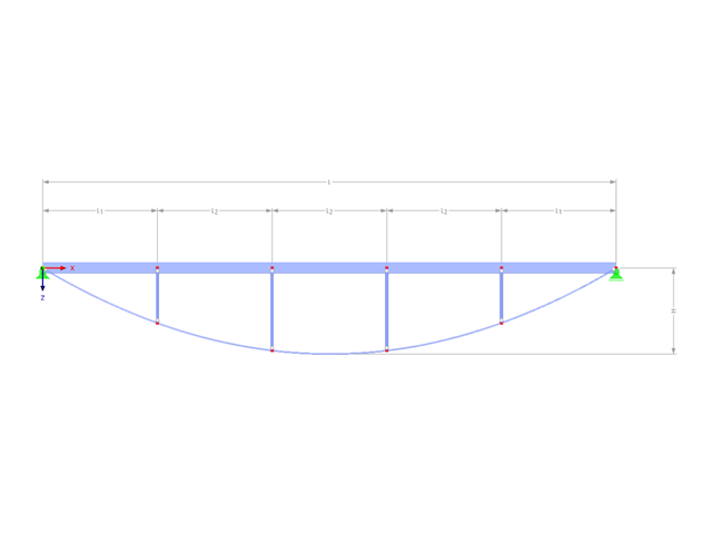Modelo 002812 | IBB004p-crv | Viga de cuerda de arco invertida con parámetros