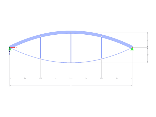 Modelo 002832 | IBB007p-crv | Viga de cuerda de arco invertida con parámetros