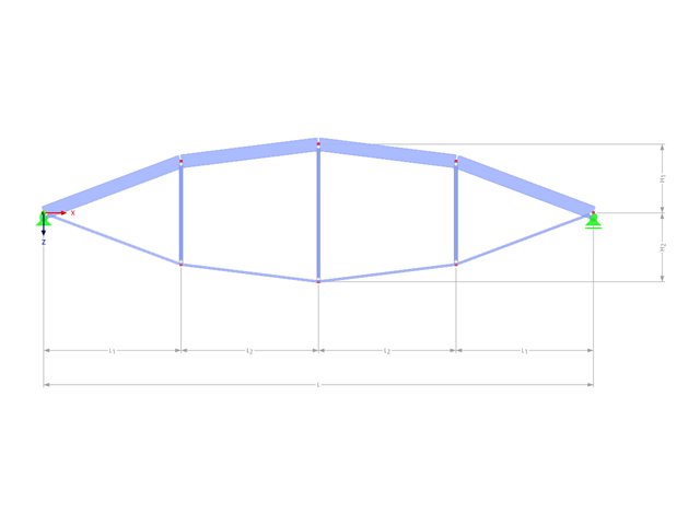 Modelo 002833 | IBB007p-plg | Viga de cuerda de arco invertida con parámetros